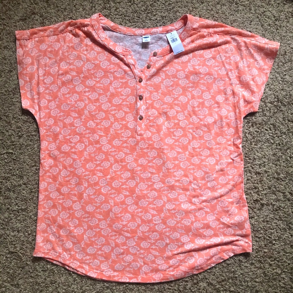 Old Navy Coral Floral Top